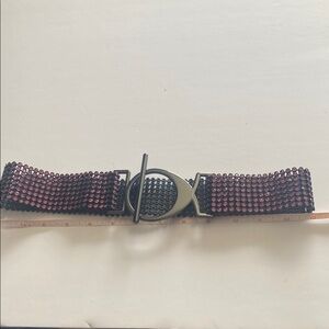 Stylish Black metal, pink Gem  Belt